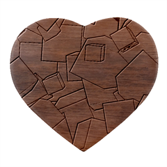 Abstract Cube Colorful  3d Square Pattern Heart Wood Jewelry Box