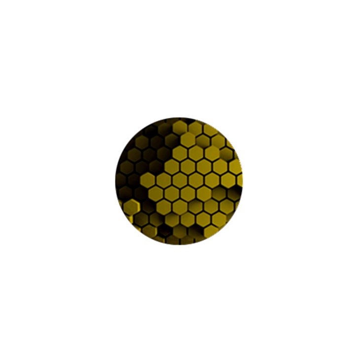 Yellow Hexagons 3d Art Honeycomb Hexagon Pattern 1  Mini Buttons