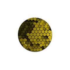 Yellow Hexagons 3d Art Honeycomb Hexagon Pattern Golf Ball Marker