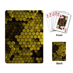 Yellow Hexagons 3d Art Honeycomb Hexagon Pattern Playing Cards Single Design (rectangle)