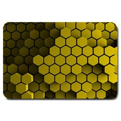 Yellow Hexagons 3d Art Honeycomb Hexagon Pattern Large Doormat