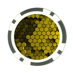 Yellow Hexagons 3d Art Honeycomb Hexagon Pattern Poker Chip Card Guard (10 Pack)