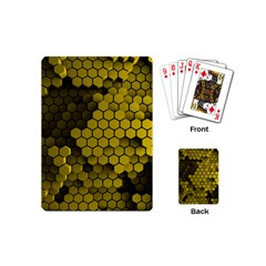 Yellow Hexagons 3d Art Honeycomb Hexagon Pattern Playing Cards Single Design (mini)