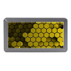 Yellow Hexagons 3d Art Honeycomb Hexagon Pattern Memory Card Reader (mini)