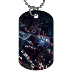 Fractal Cube 3d Art Nightmare Abstract Dog Tag (one Side)