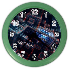 Fractal Cube 3d Art Nightmare Abstract Color Wall Clock