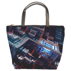 Fractal Cube 3d Art Nightmare Abstract Bucket Bag by Cemarart