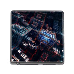 Fractal Cube 3d Art Nightmare Abstract Memory Card Reader (square 5 Slot)