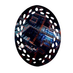 Fractal Cube 3d Art Nightmare Abstract Ornament (oval Filigree) by Cemarart