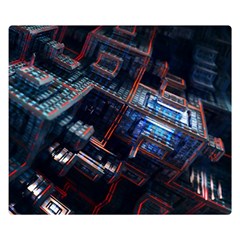 Fractal Cube 3d Art Nightmare Abstract Two Sides Premium Plush Fleece Blanket (small)