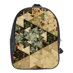 Triangle Geometry Colorful Fractal Pattern School Bag (large)