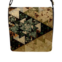 Triangle Geometry Colorful Fractal Pattern Flap Closure Messenger Bag (l)