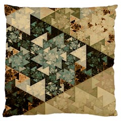 Triangle Geometry Colorful Fractal Pattern Large Premium Plush Fleece Cushion Case (two Sides)