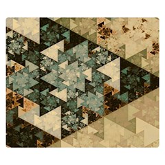 Triangle Geometry Colorful Fractal Pattern Two Sides Premium Plush Fleece Blanket (small)