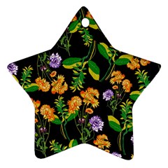 Flowers Pattern Art Floral Texture Ornament (star)