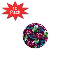 Flowers Pattern Art Texture Floral 1  Mini Magnet (10 Pack) 