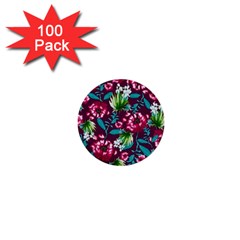 Flowers Pattern Art Texture Floral 1  Mini Buttons (100 Pack) 