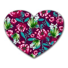 Flowers Pattern Art Texture Floral Heart Mousepad