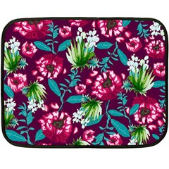 Flowers Pattern Art Texture Floral Fleece Blanket (mini)