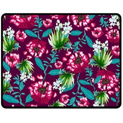 Flowers Pattern Art Texture Floral Fleece Blanket (medium)