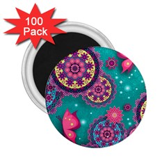 Floral Pattern Abstract Colorful Flow Oriental Spring Summer 2 25  Magnets (100 Pack) 