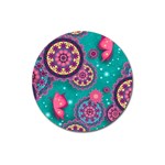 Floral Pattern Abstract Colorful Flow Oriental Spring Summer Magnet 3  (Round) Front