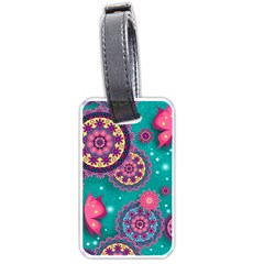 Floral Pattern Abstract Colorful Flow Oriental Spring Summer Luggage Tag (one Side)