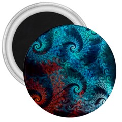 Fractal Art Spiral Ornaments Pattern 3  Magnets