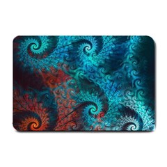 Fractal Art Spiral Ornaments Pattern Small Doormat