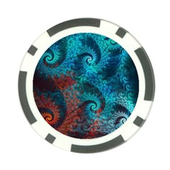 Fractal Art Spiral Ornaments Pattern Poker Chip Card Guard (10 Pack)