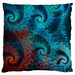 Fractal Art Spiral Ornaments Pattern Large Cushion Case (two Sides) by Cemarart