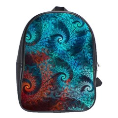 Fractal Art Spiral Ornaments Pattern School Bag (xl)