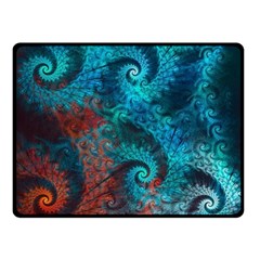 Fractal Art Spiral Ornaments Pattern Two Sides Fleece Blanket (small)