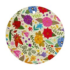 Colorful Flowers Pattern Ornament (round)