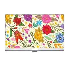 Colorful Flowers Pattern Business Card Holder