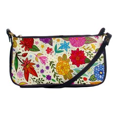 Colorful Flowers Pattern Shoulder Clutch Bag