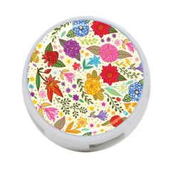 Colorful Flowers Pattern 4-port Usb Hub (two Sides)