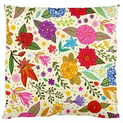 Colorful Flowers Pattern Large Cushion Case (one Side)