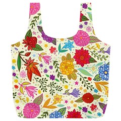 Colorful Flowers Pattern Full Print Recycle Bag (xl)