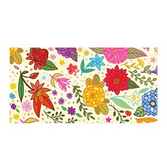 Colorful Flowers Pattern Satin Wrap 35  X 70 