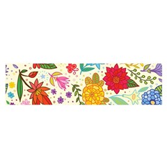 Colorful Flowers Pattern Oblong Satin Scarf (16  X 60 )