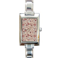 Violet Floral Pattern Flowers Vintage Flora Patterns Rectangle Italian Charm Watch