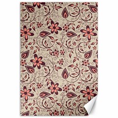 Violet Floral Pattern Flowers Vintage Flora Patterns Canvas 12  X 18 