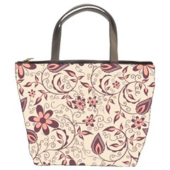 Violet Floral Pattern Flowers Vintage Flora Patterns Bucket Bag