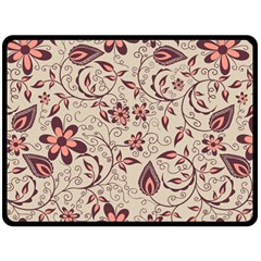 Violet Floral Pattern Flowers Vintage Flora Patterns Fleece Blanket (large)