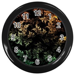 Fractal Patterns Gradient Colorful Wall Clock (black) by Cemarart