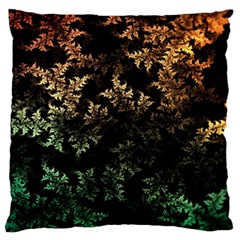 Fractal Patterns Gradient Colorful Large Premium Plush Fleece Cushion Case (one Side)