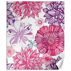 Violet Floral Pattern Canvas 8  X 10 