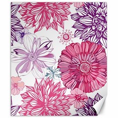 Violet Floral Pattern Canvas 20  X 24 