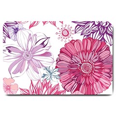 Violet Floral Pattern Large Doormat